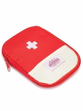 New Red & White 4 Pocket Travel First-Aid Pouch